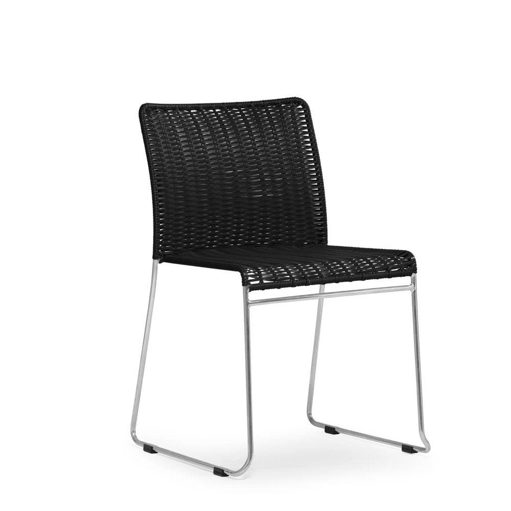 Cadeira Fronteira Metal 559A Base Inox Preto
