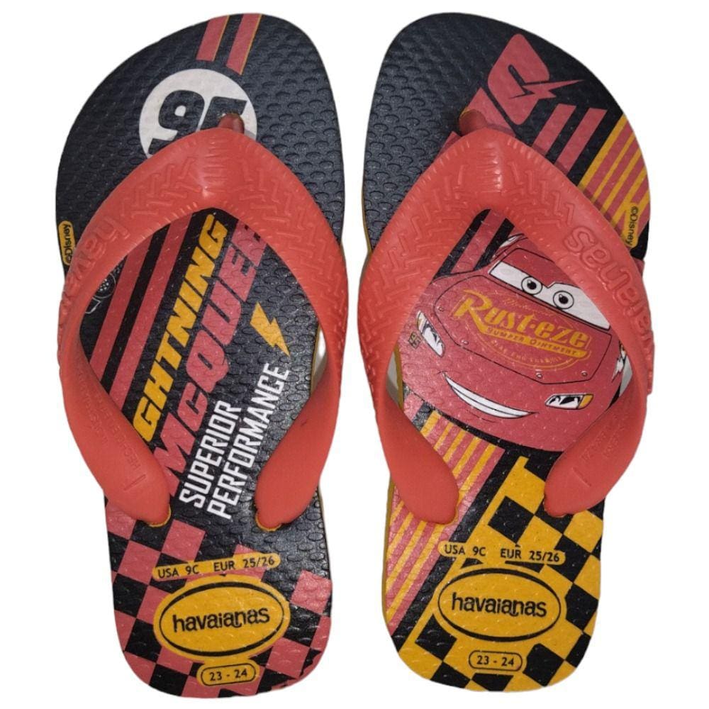 Chinelo Havaianas Kids Cars GD J2 Preto/Vermelho