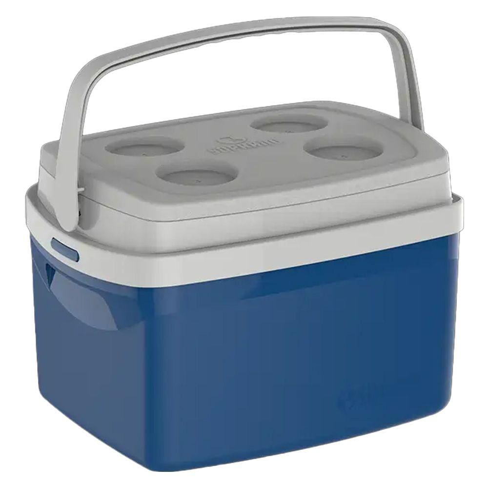 Caixa Cooler Termica Tropical 12 L com Alça Camping, Pesca, Tampa com Porta Copo
