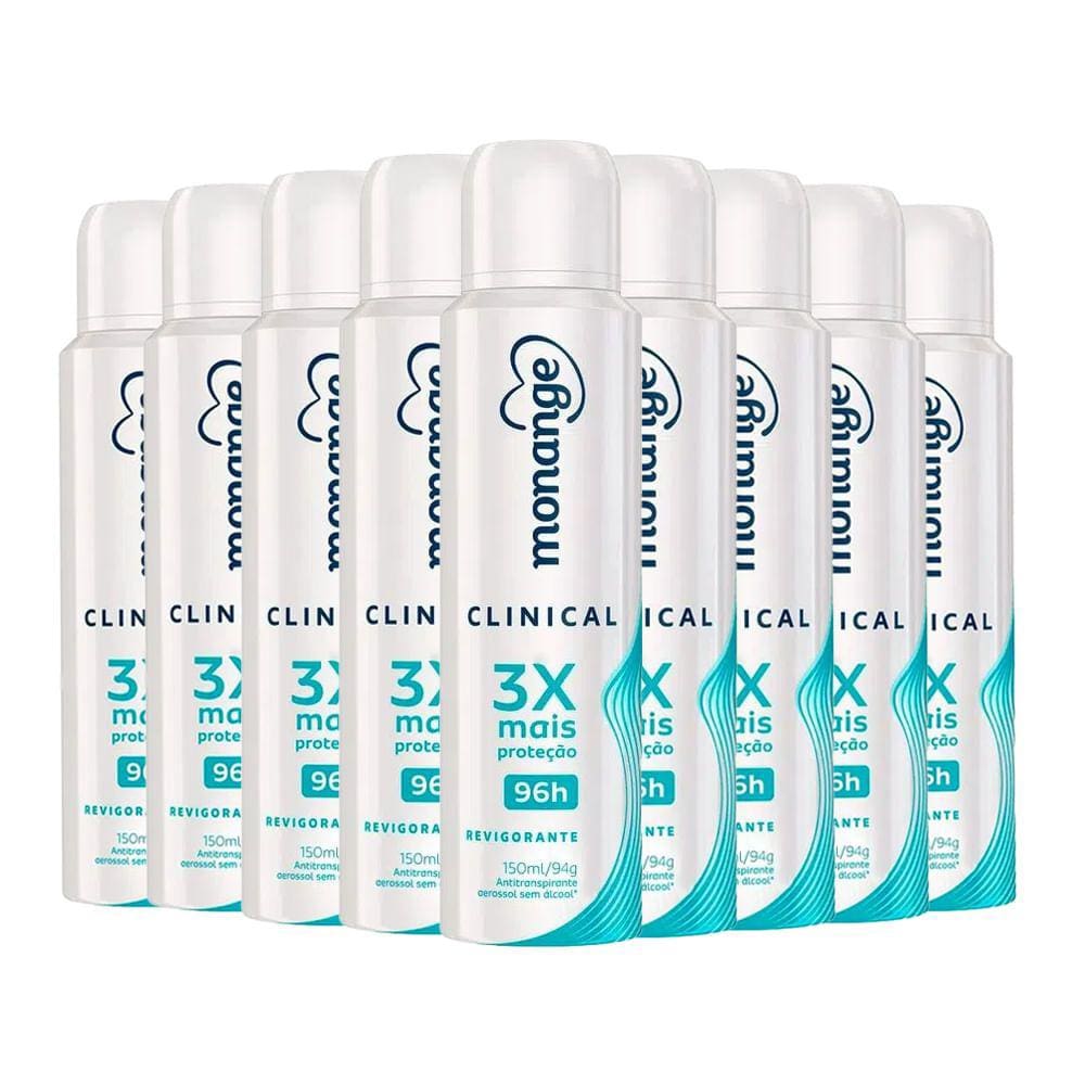 Kit Desodorante Aerosol Monange Clinical Revigorante 150ml - 9 Unidades