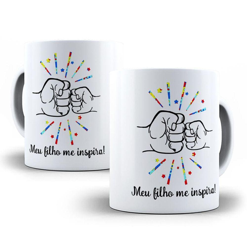 Kit Presente Pai de Autista com Caneca e Chaveiro