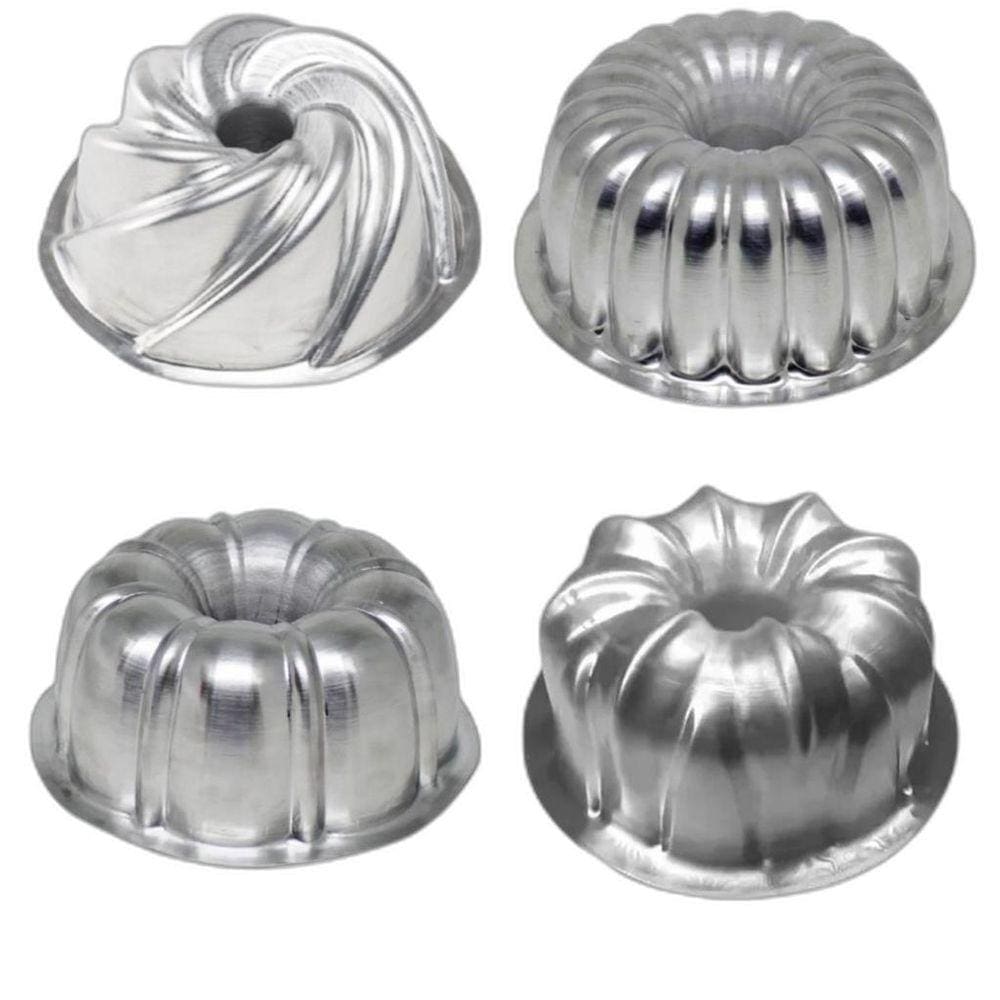 Kit 4 Formas De Bolo Vulcão Pudim Torta Suíça - G