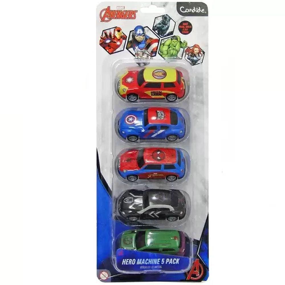 Kit Mini Carrinhos Avengers Com 5 Unidades - Candide