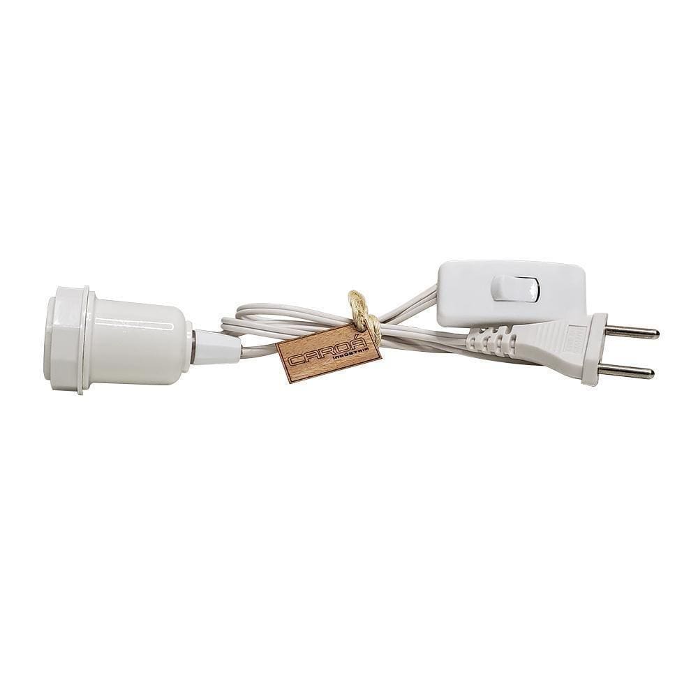 Cabo Fio Abajur 1,8 Metros Bivolt Com Soquete E27 Branco