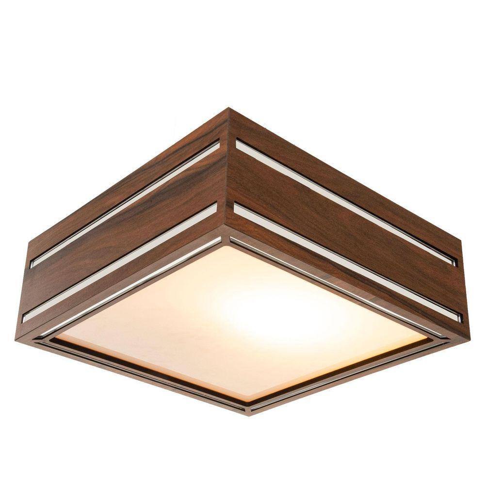 Luminária Decorativa Madeira Plafon Ilhota Mirror 40Cm
