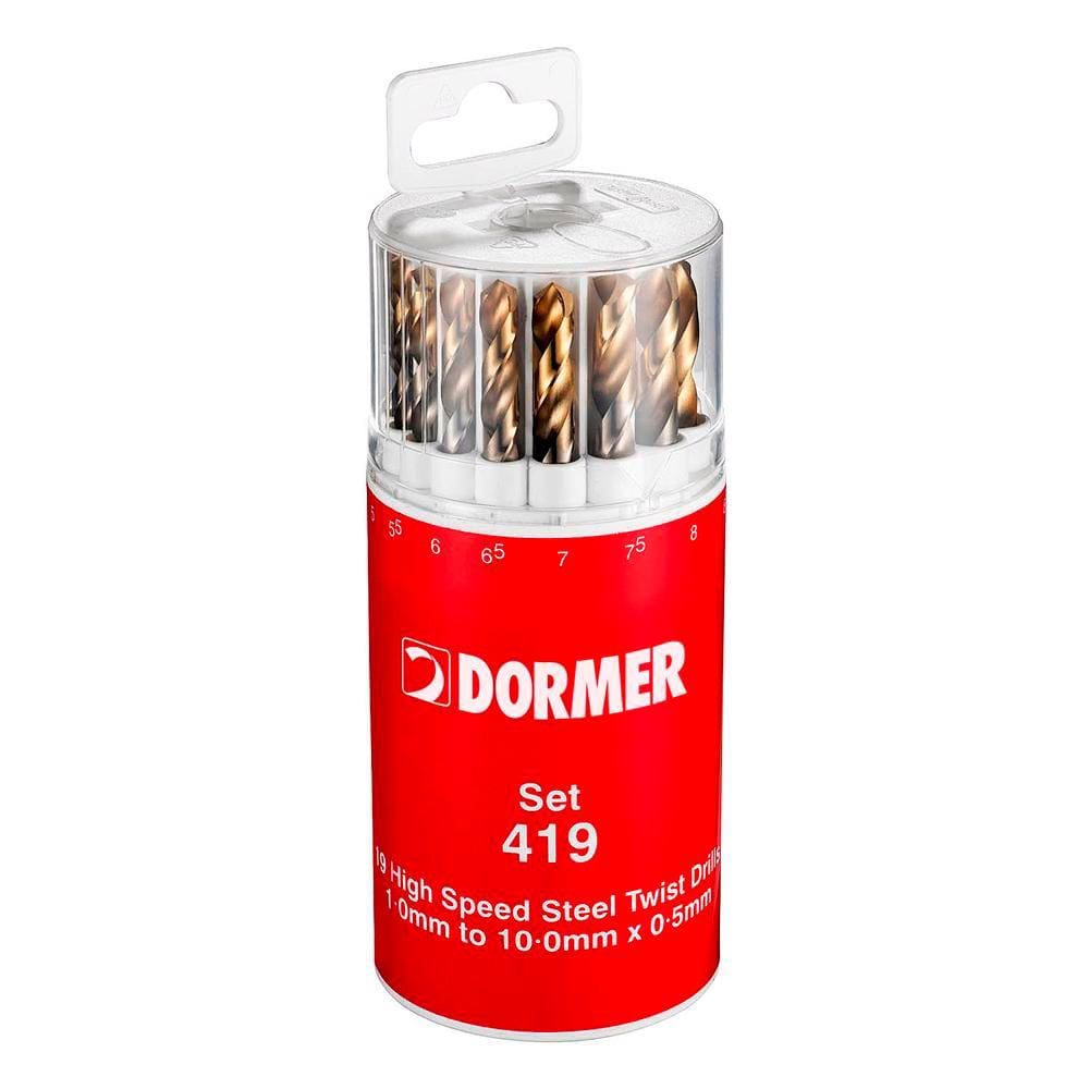 Jogo de Brocas com Ponta de Titânio 19 Peças 1 à 10 MM - Dormer A094419