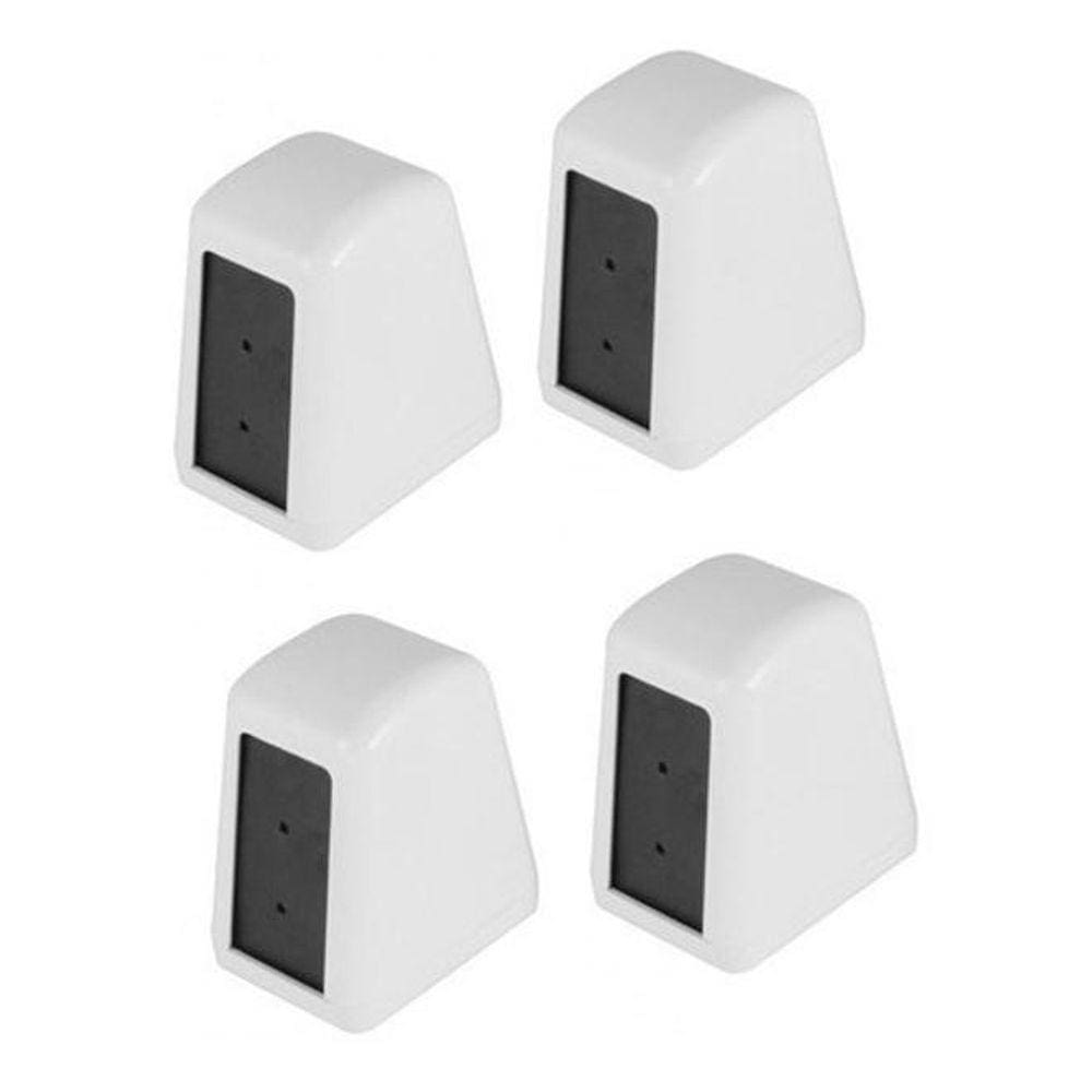 Kit 4 Porta Guardanapo Plástico 14X16  Tv  Branco Em Abs