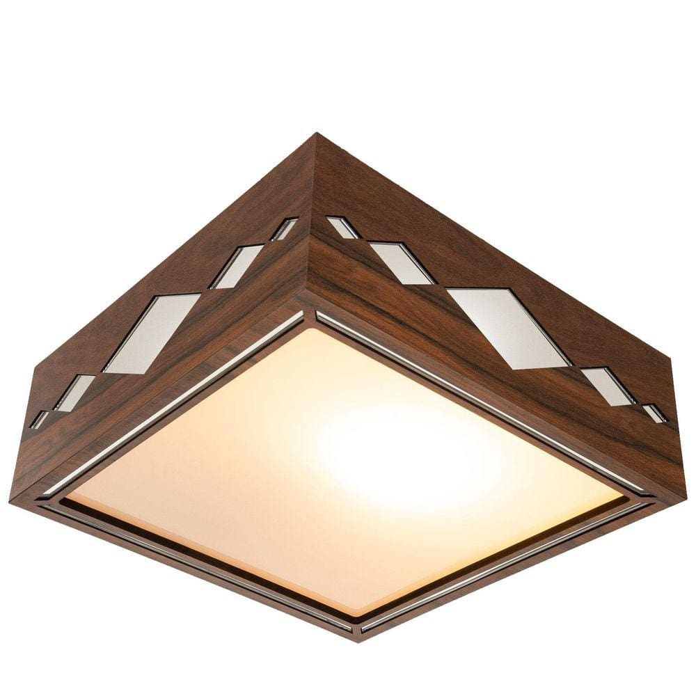 Luminária Decorativa Madeira Plafon Maresias Mirror 20Cm