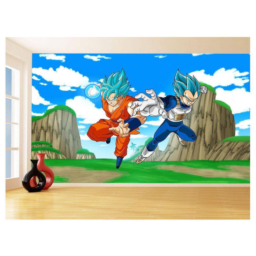 Papel De Parede Dragon Ball Goku Vegeta Anime 3,5M Dbz485