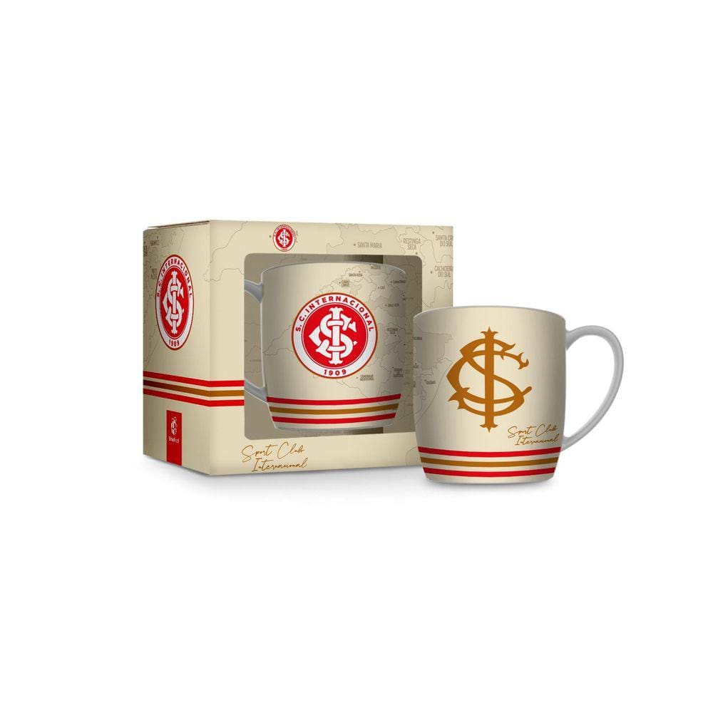 Caneca Porcelana Urban 300ml Times - Inter Mapa