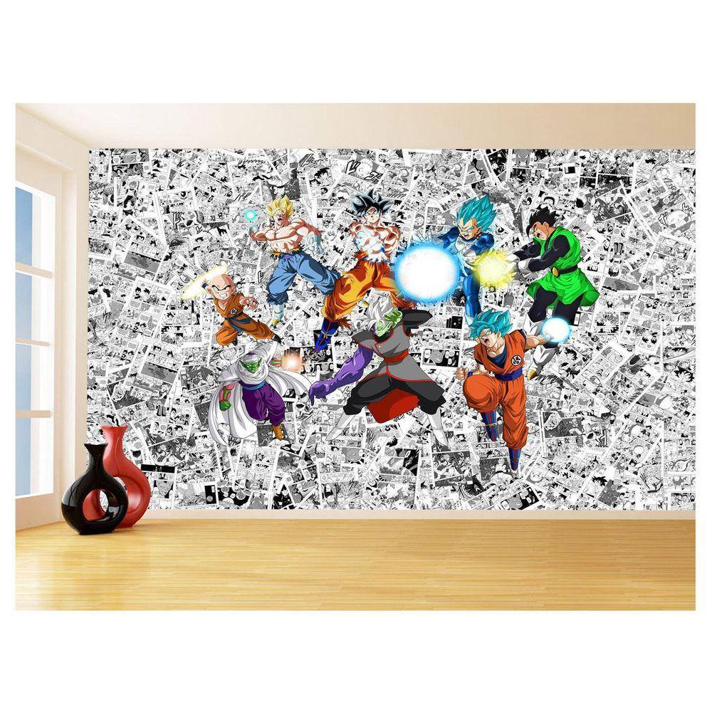 Papel De Parede Dragon Ball Goku Vegeta Anime 3,5M Dbz142
