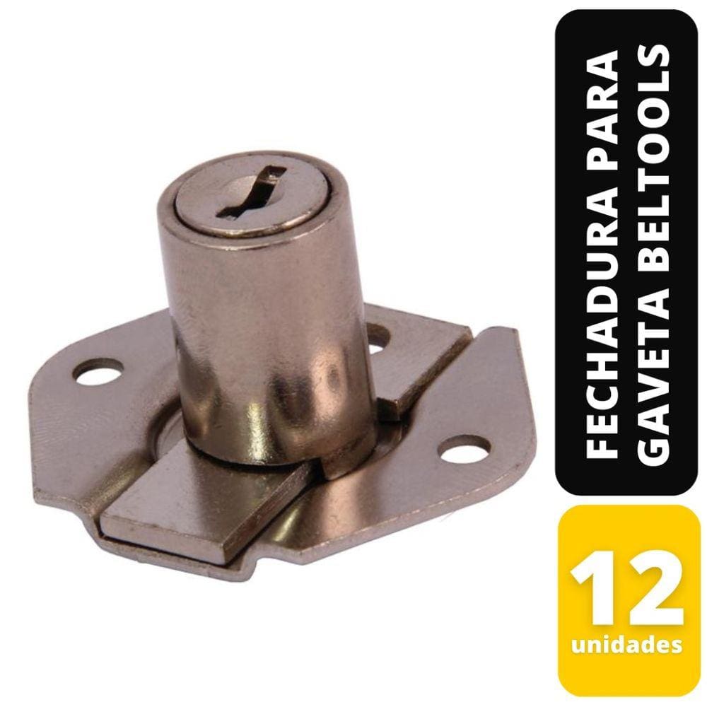 Kit C/ 12 Fechadura Para Gaveta 20x17mm Beltools