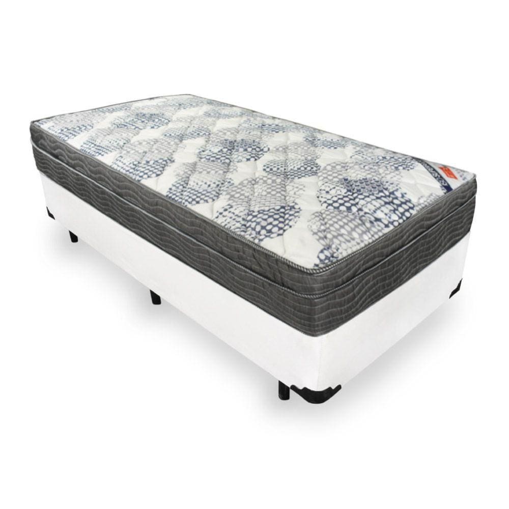 Cama Box Solteiro + Colchão de Molas Ensacadas Ortobom ISO SuperPocket 88cm