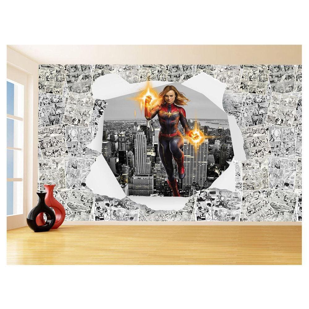 Papel De Parede 3D Heróis Página Quadrinhos Hq 3,5M Nhma248