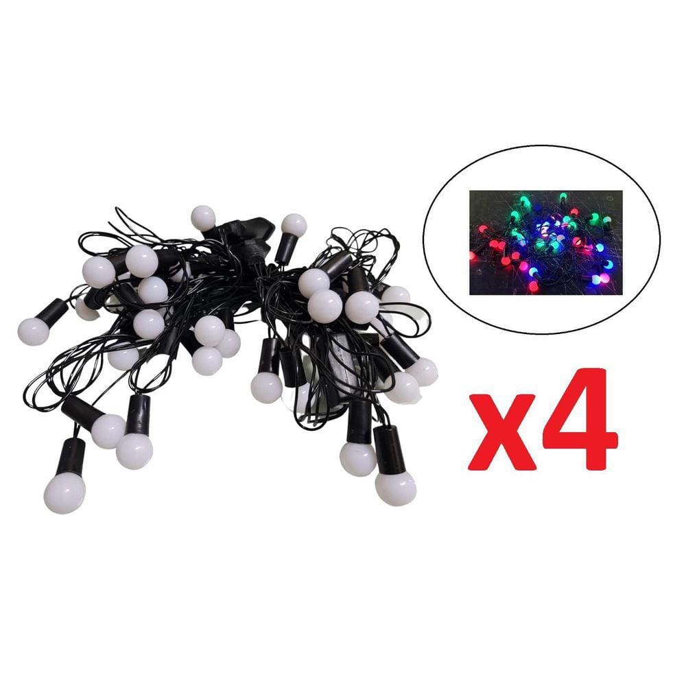 Kit 4 Cordão Pisca Pisca C/40 Bolinhas Led Colorido 127V 4 M