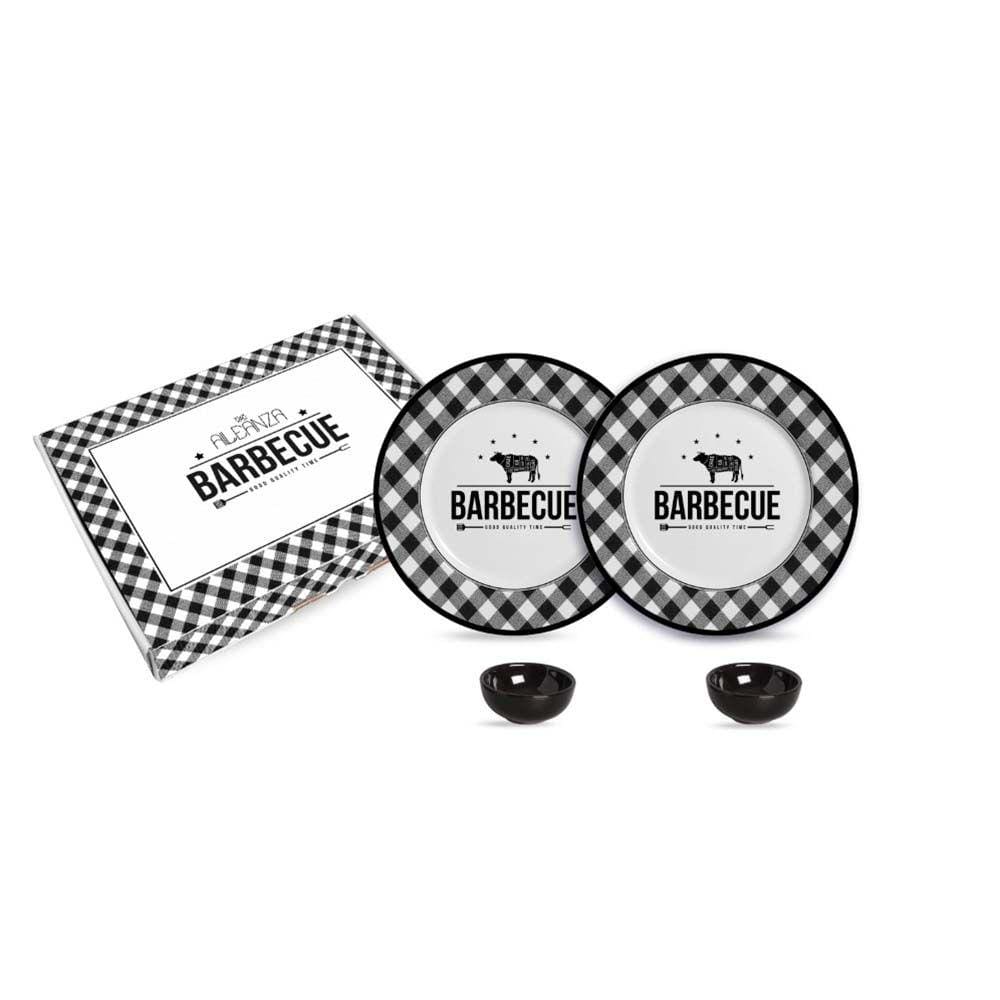 Kit Sobremesa Barbecue Churrasco Alleanza 4 pçs