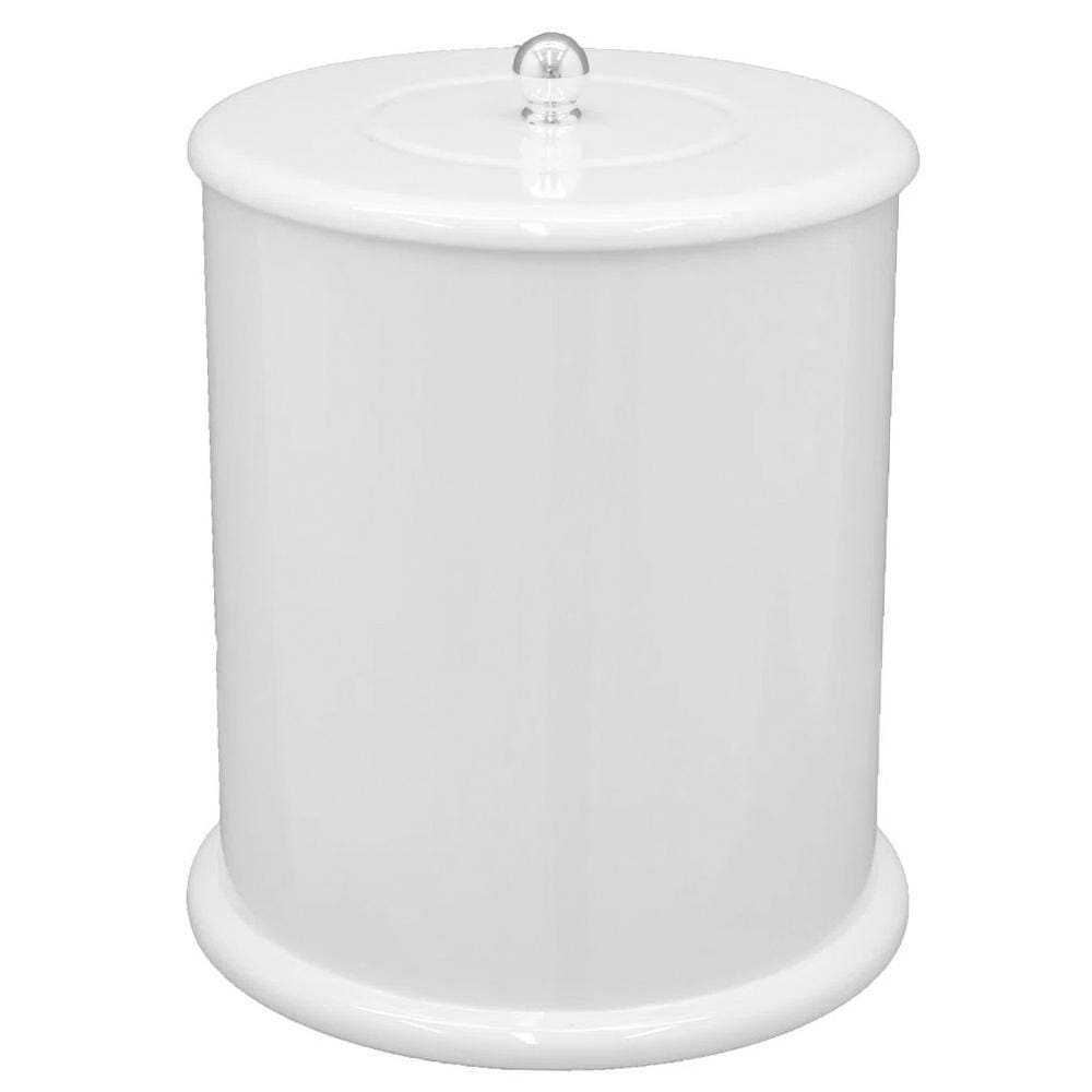 Lixeira Para Banheiro Mdf Redonda 6 Litros Branca