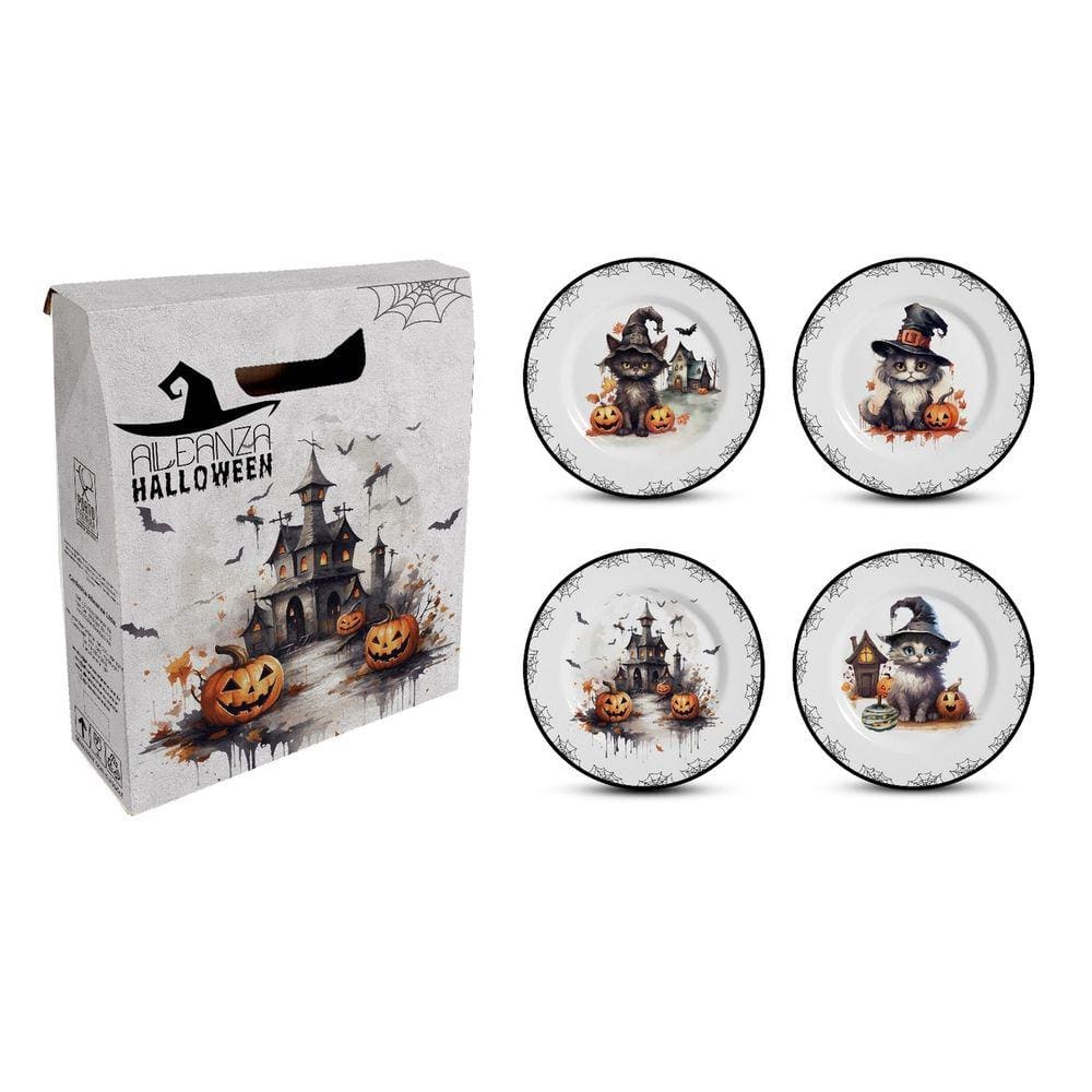 Kit Colecionável 4 pçs Cute Cats Hallowen Alleanza