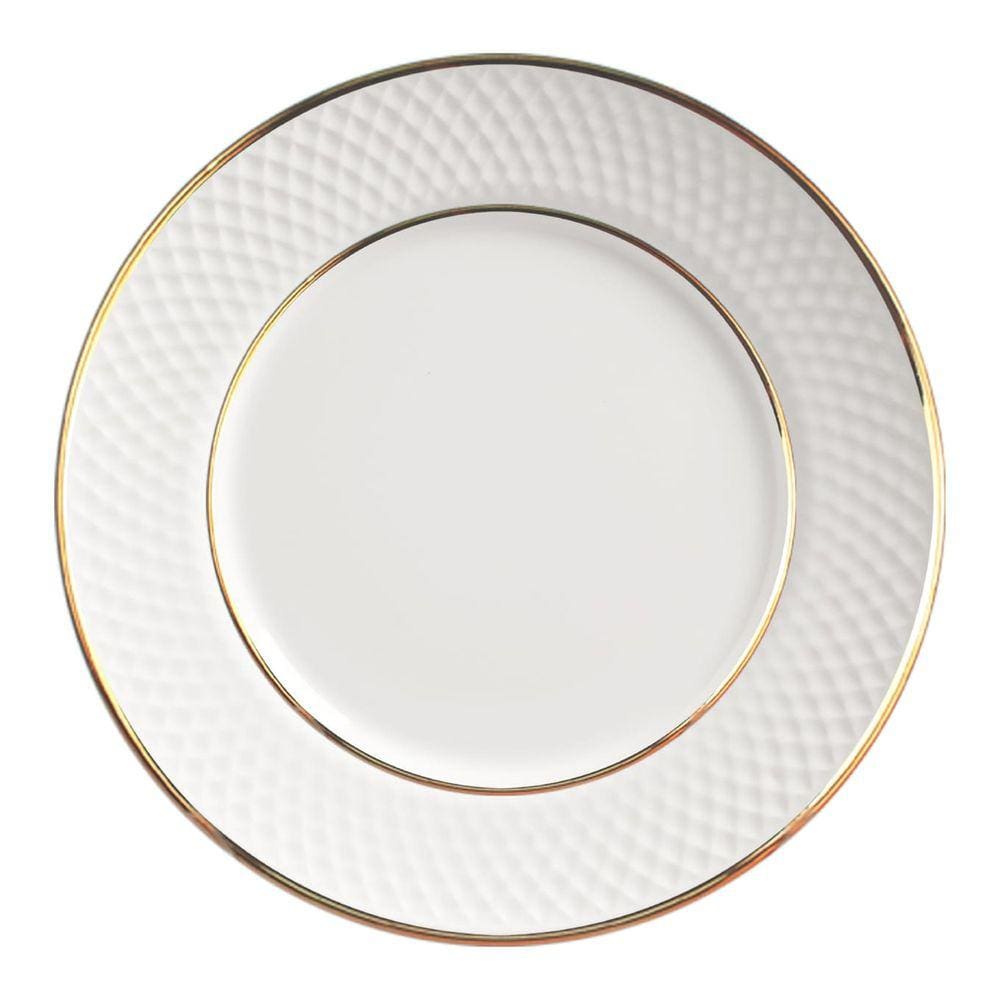 Prato Raso Refeição Relevo Gold Alleanza 6 un