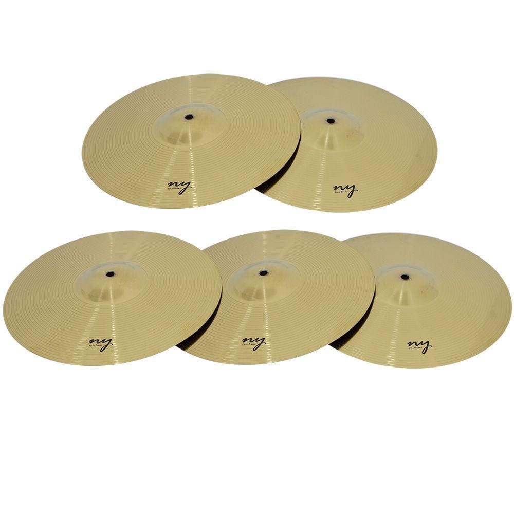 Kit 5 Pratos de Ataque para Bateria 16” Liga de Aço New York