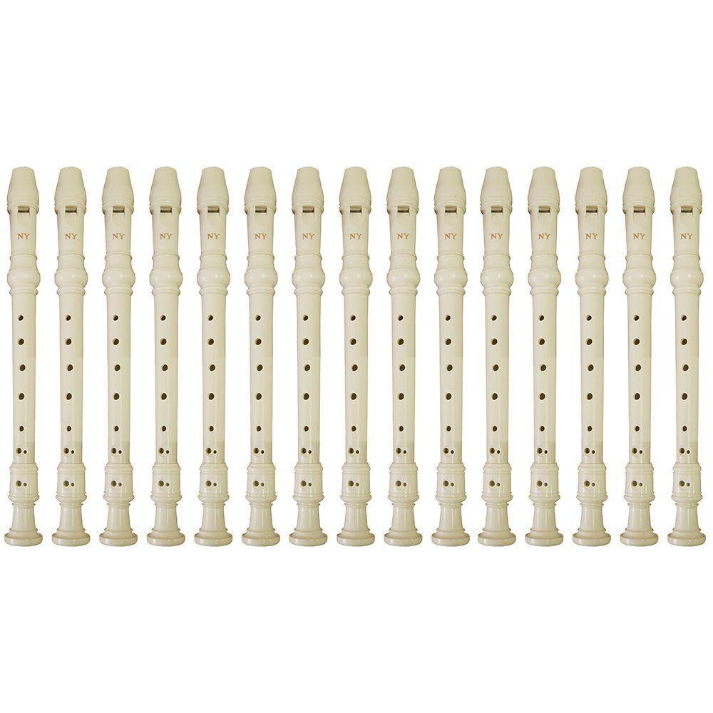 Kit 15 Flautas Doce Germânica FL 20G New York