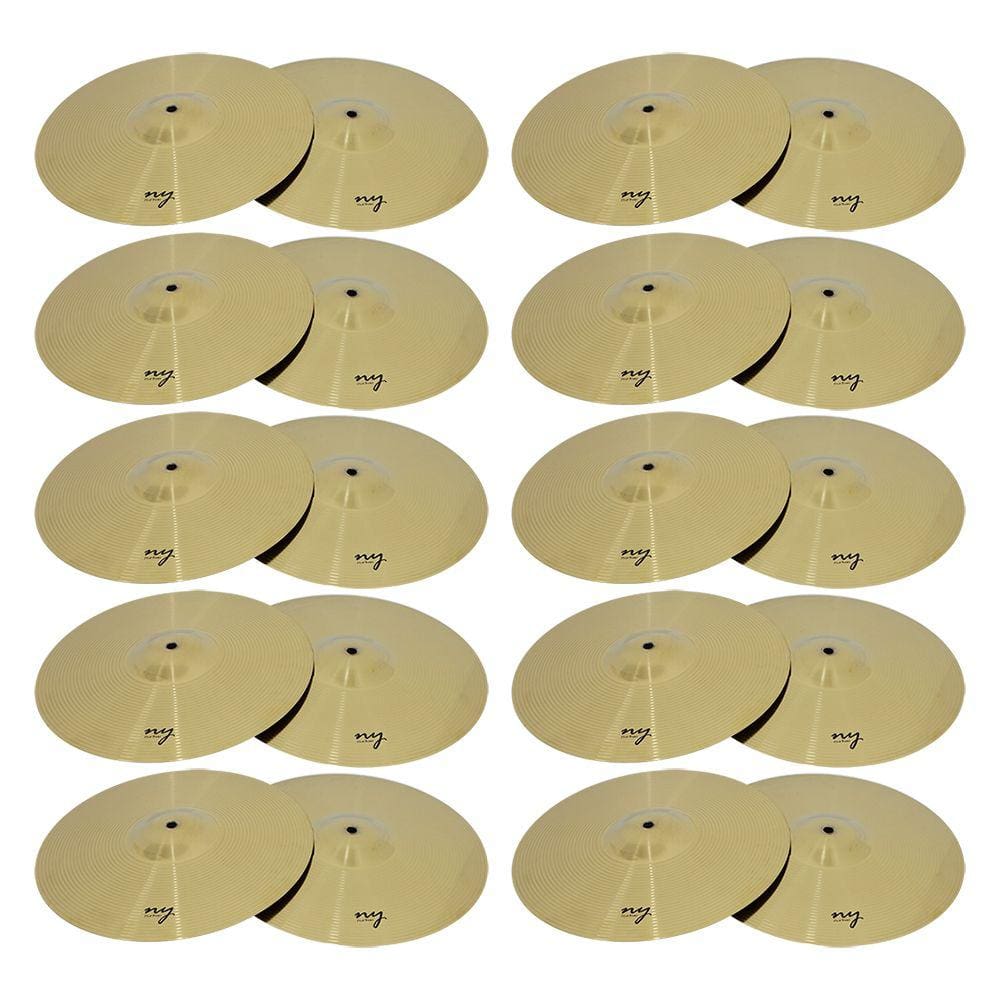 Kit 10 Pares de Pratos Splash para Bateria 12" Liga de Aço New York