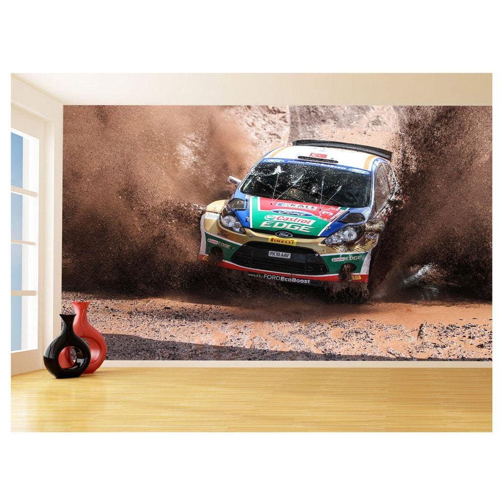 Papel De Parede 3D Carro Ford Rally Lama Offroad 3,5M Car70
