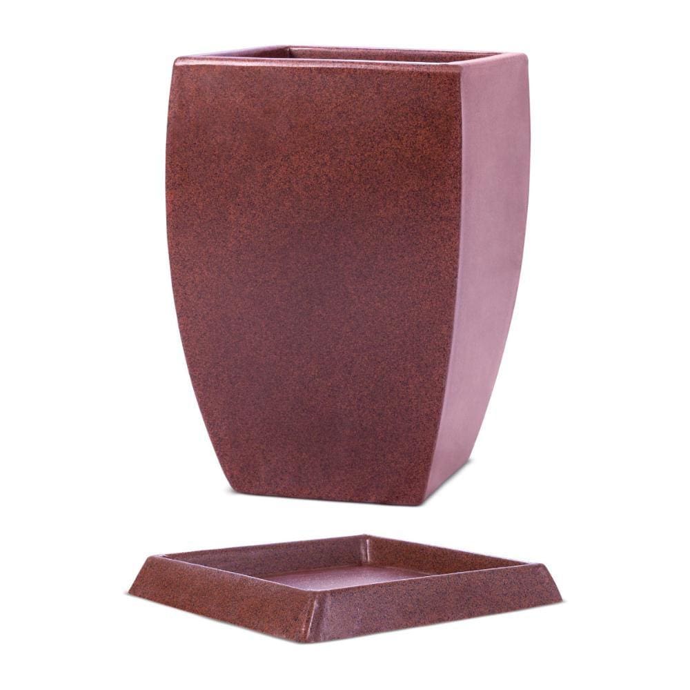 Kit Vaso e Prato Quadrado Apolo Café 45cm Terrano