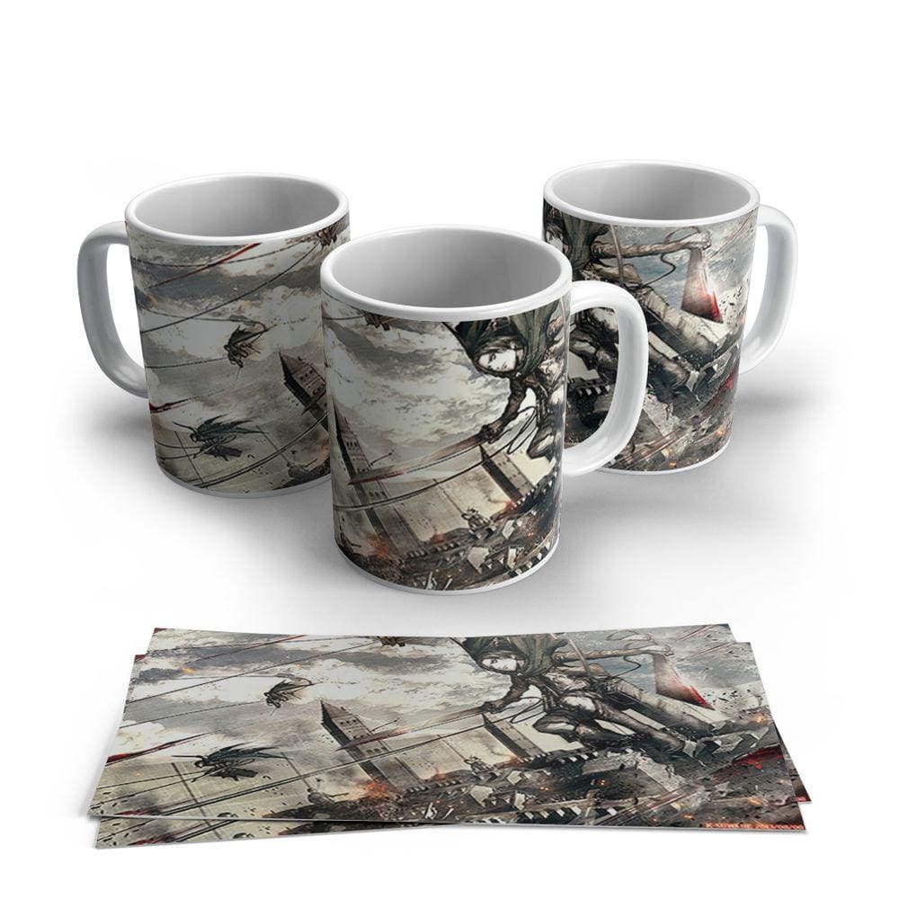 Caneca de Porcelana Attack on Titan modelo 03