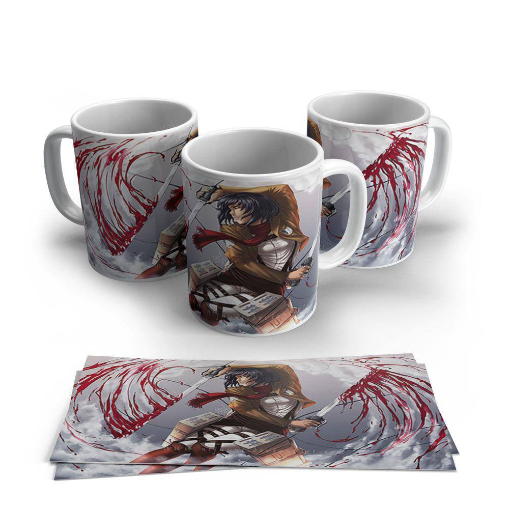 Caneca de Porcelana Attack on Titan modelo 08