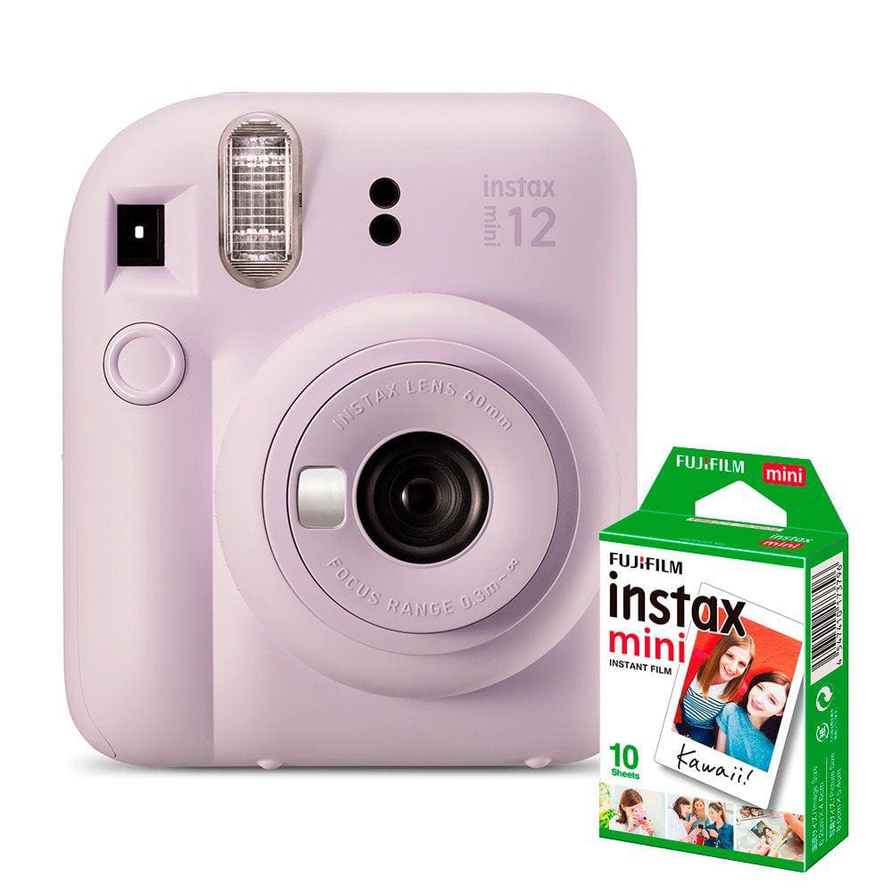 KIT Câmera Instax Mini 12 + Filme de 10 Poses - Lilas Candy