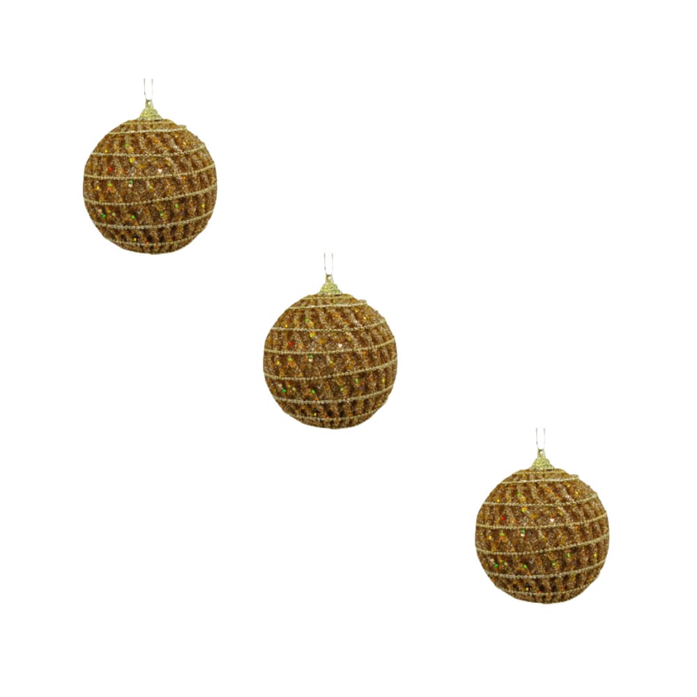Bola Decor C/ Glitter Dr 10Cm 3Und Rio Master HT0854
