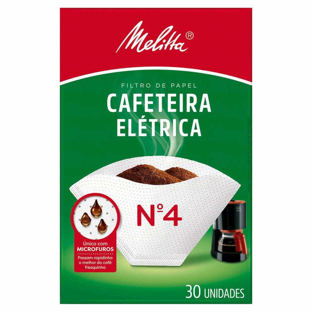 Kit 10un Filtro de Papel p/ Cafeteira Elétrica N.4 Melitta