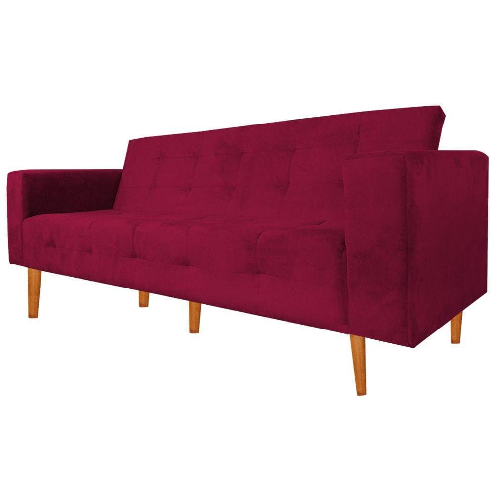 Sofa Namoradeira Monica 3 Lugares Vermelho