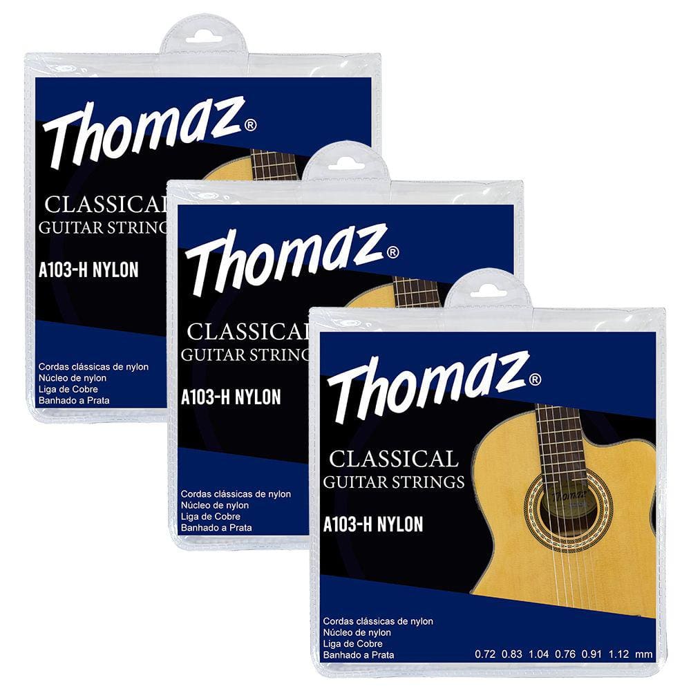 Kit 3 Encordoamentos Violão Nylon 103H Thomaz