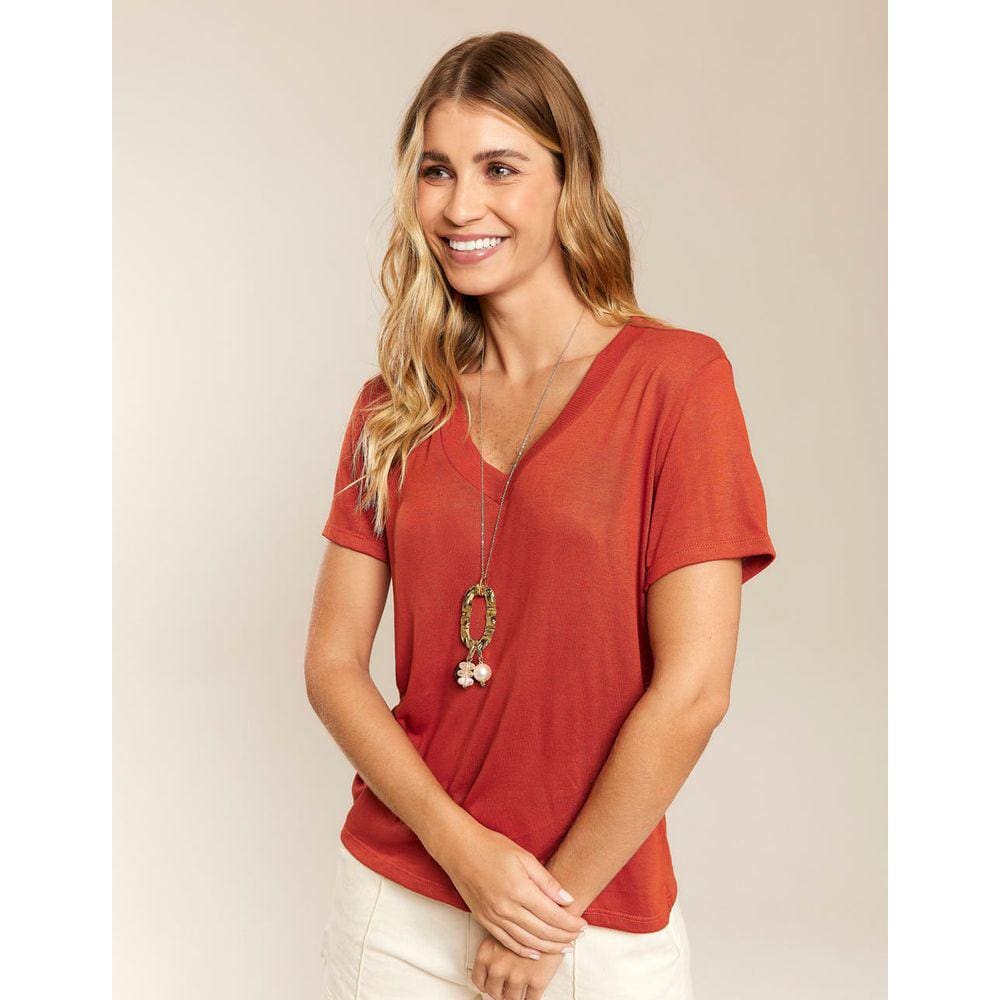 Colar Zinzane Feminino Elo Martelado Trio Pingente - Dourado