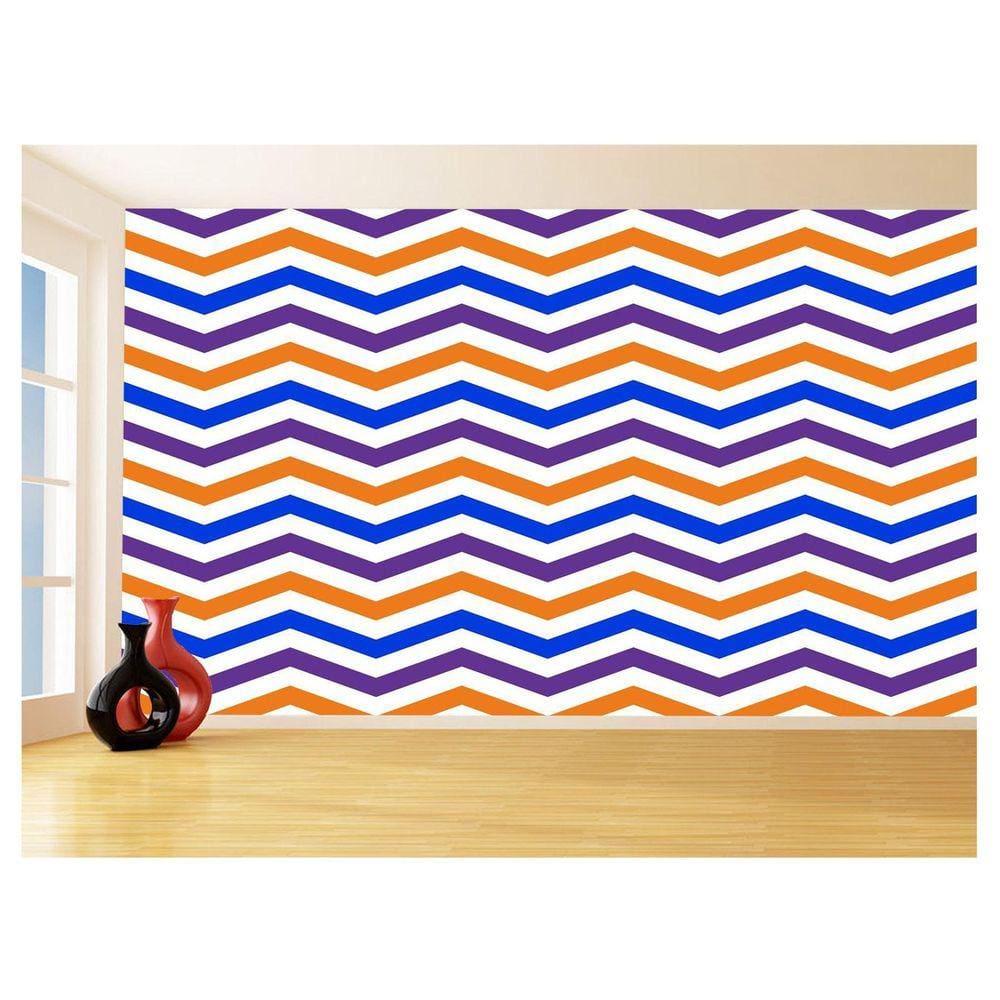 Papel De Parede 3D Sala Chevron Zig Zag Listras 3,5M Zig15