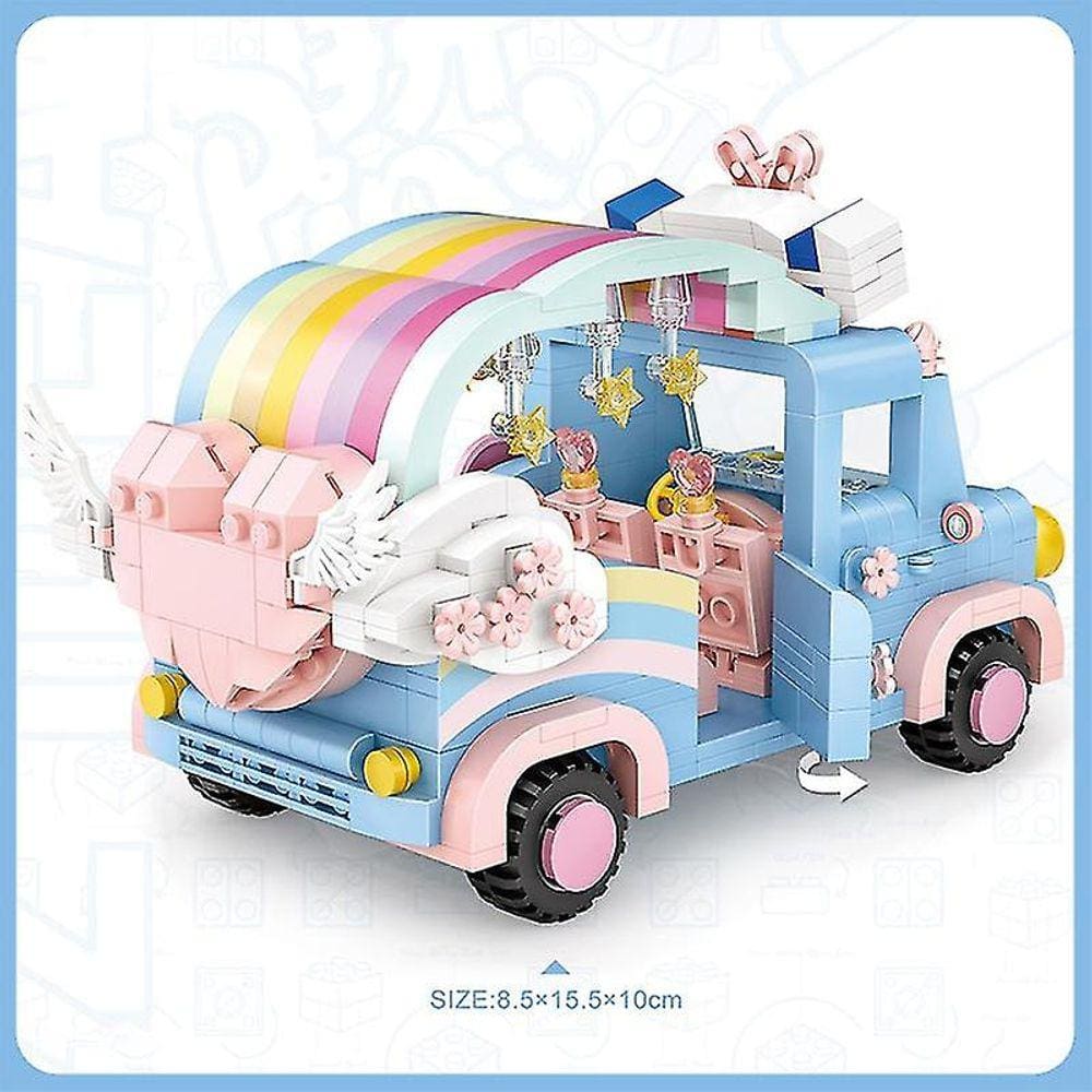 Mini Romântico Rainbow Car Building Blocks Amigos Bonito Vehic