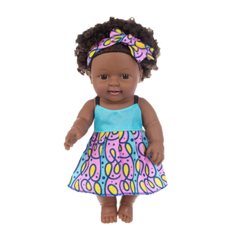 Black African Black Baby Cute Curly Black 30cm Vinyl Baby Toy