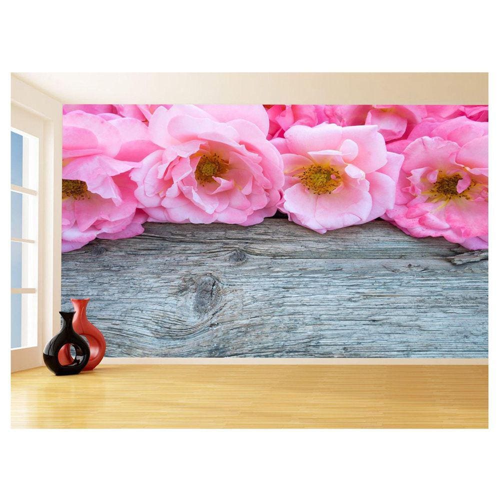 Papel De Parede Flores Rosas Pétalas Delicada 3,5M Nfl263