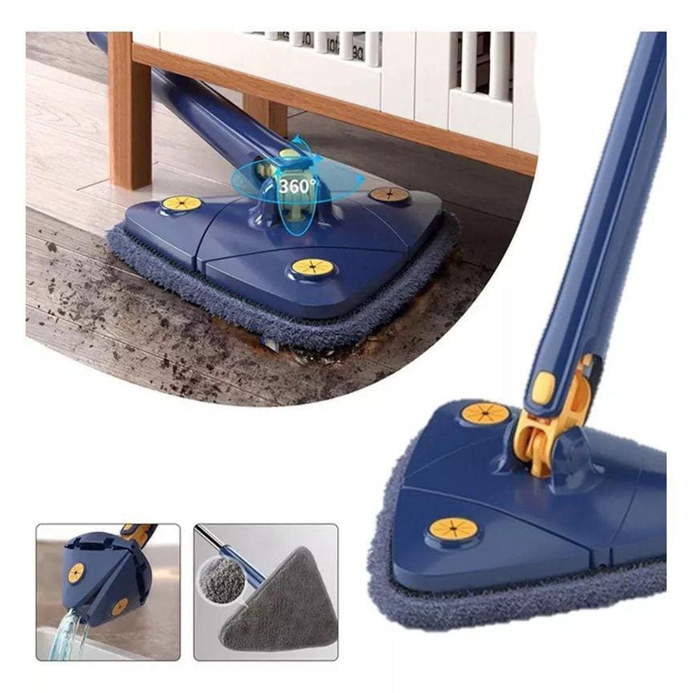 Rodo De Limpeza Esfregão Triangular Giratório Limpa Vidros