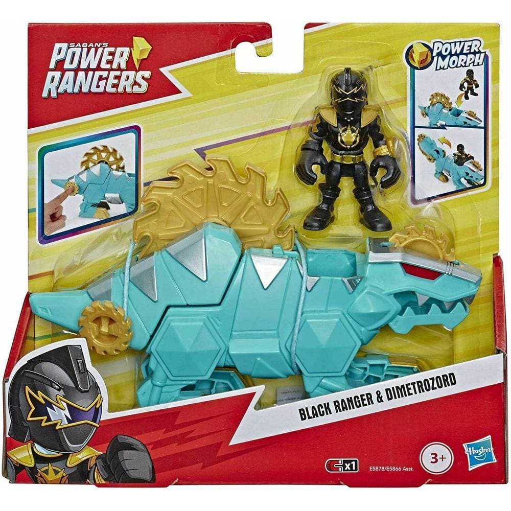 Black Ranger e Dimetrossauro Playskool com poderes