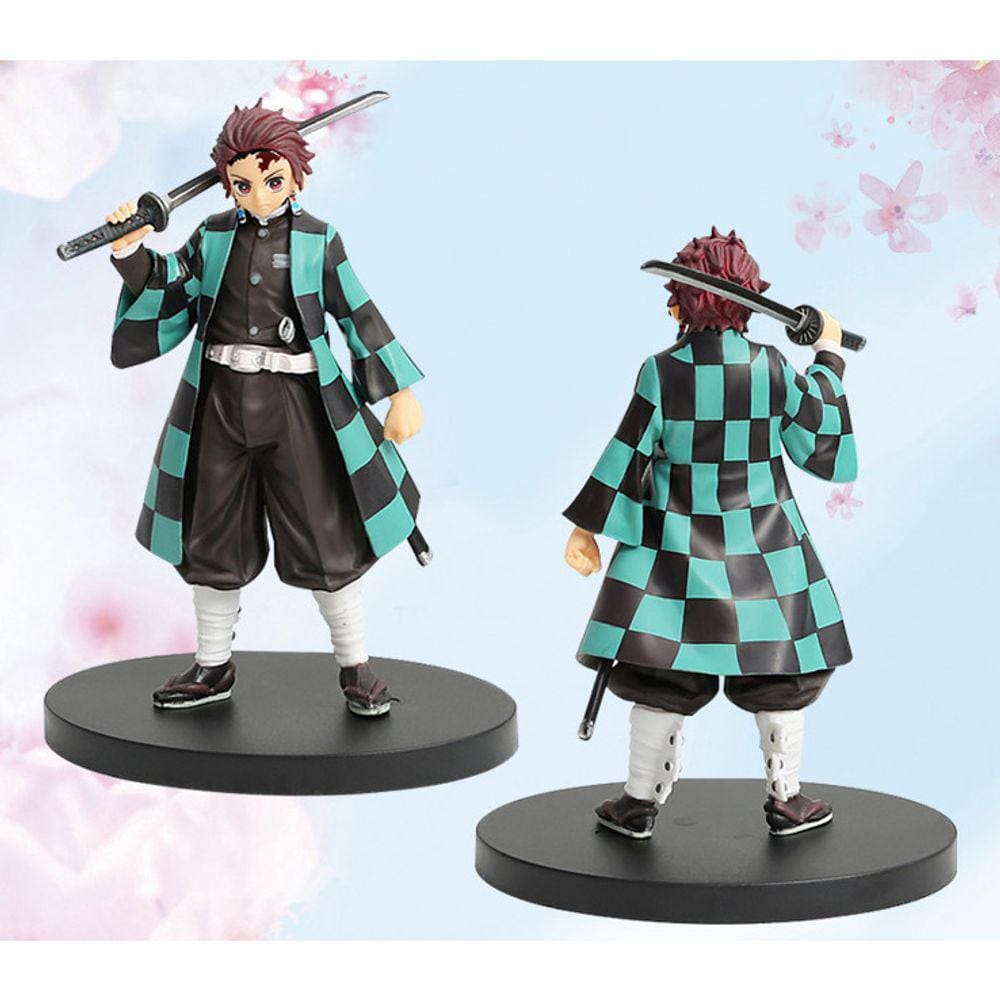 Wokex Anime 16CM Demon Slayer Kimetsu no Yaiba figure Kamado Tanjirou Action Figure Agatsuma Zenitsu Nezuko Warrior PVC Model Toys| Figuras de Ação