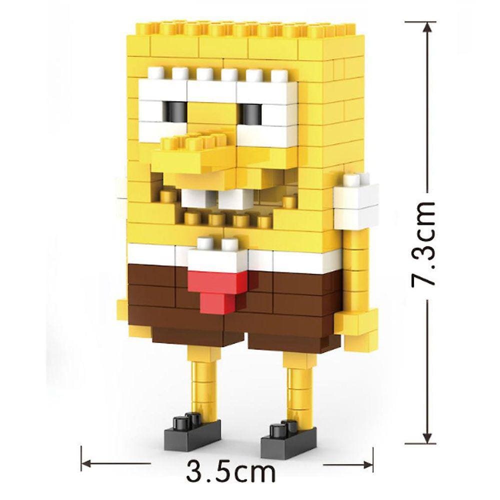 7pcs/set Blocos de construção Spongebob Squarepants Kids Figura Brinquedo Tijolos Criativos