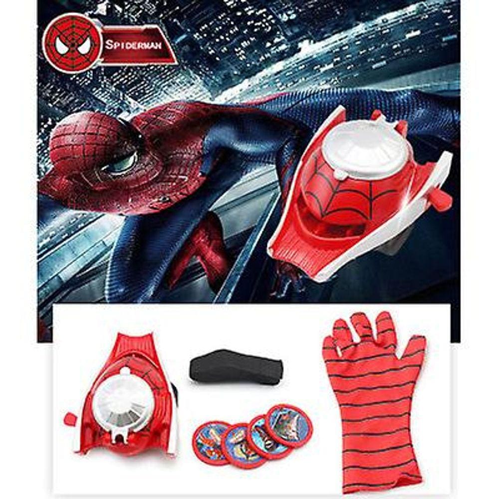 A temporada brinquedos crianças luvas mágicas de super-herói com lançador de ejeção de pulso (vermelho)