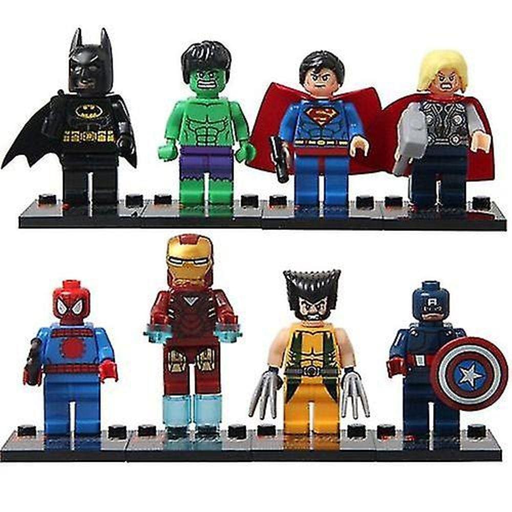 Mini super-herói figuras brinquedo 8pcs ( um tamanho )