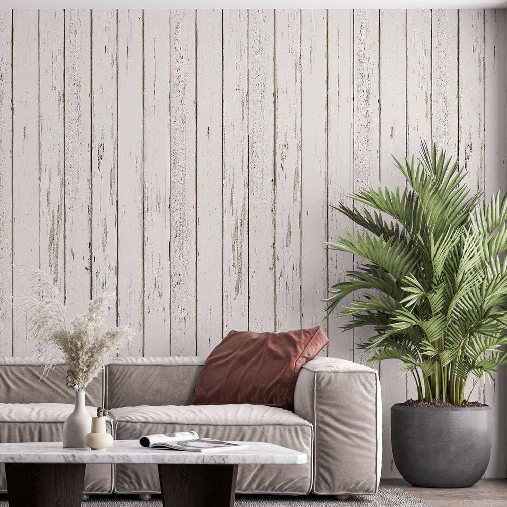 Kit 7 Rolos Papel De Parede Adesivo Madeira Rústica 3,0M