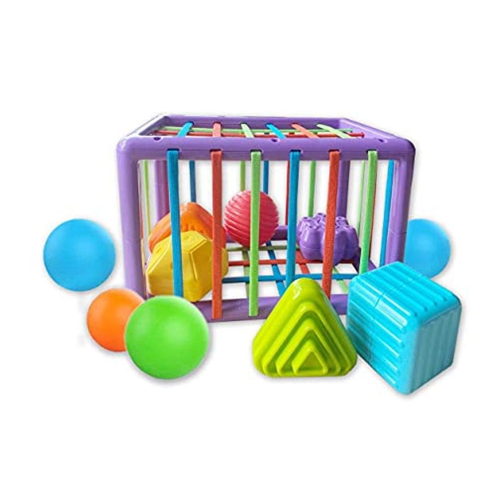 SwietFam bebê forma Montessori brinquedo de classificação com Ba elástico