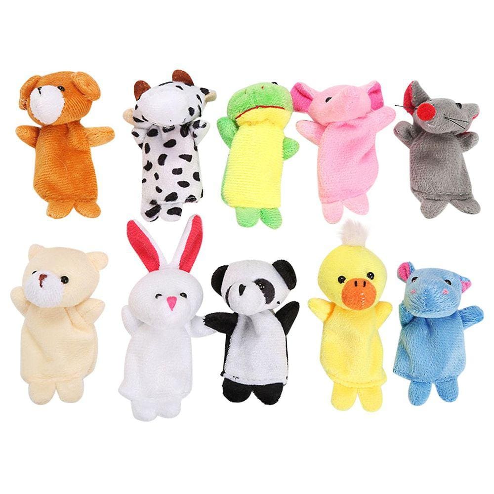 Animais macios de veludo no estilo do fantoche do dedo para crianças para playtimes das mostras