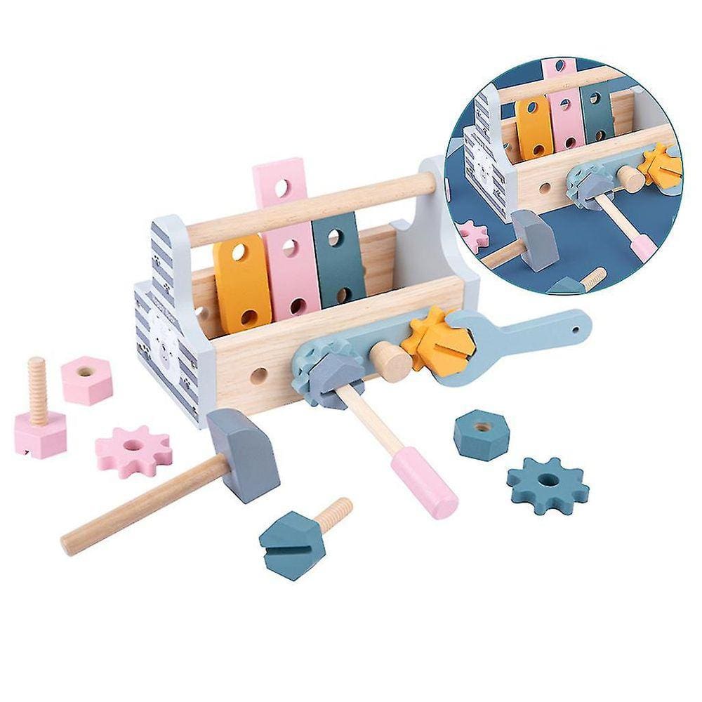 Crianças Ferramentas de reparo de madeira Caixa de ferramentas Pretend Play Diy Educat